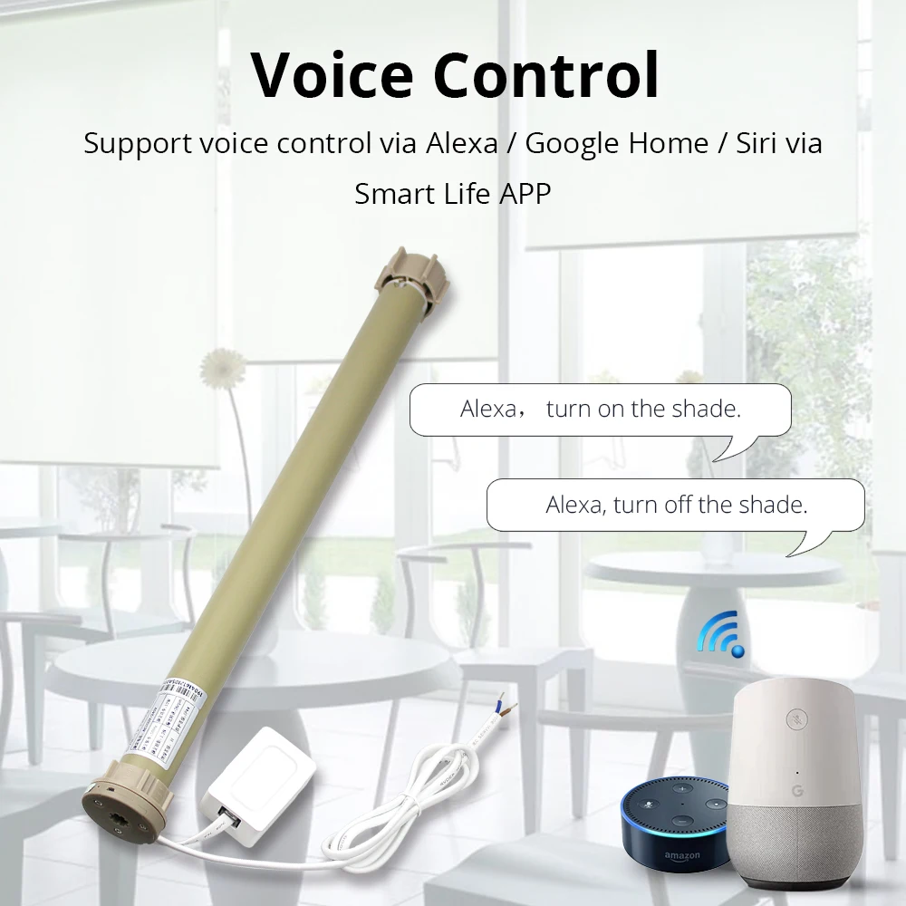 Умный дом моторизованный роликовый затвор мотор WiFi Alexa Google Home TUYA управление 25 мм трубчатый затвор двигатель для 38 мм трубки