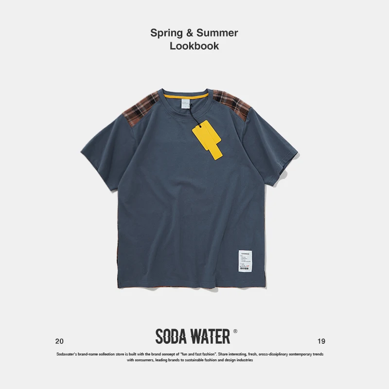Мужская футболка с вырезом лодочкой SODA WATER летняя в стиле хип хоп 91156S 2019|Мужские