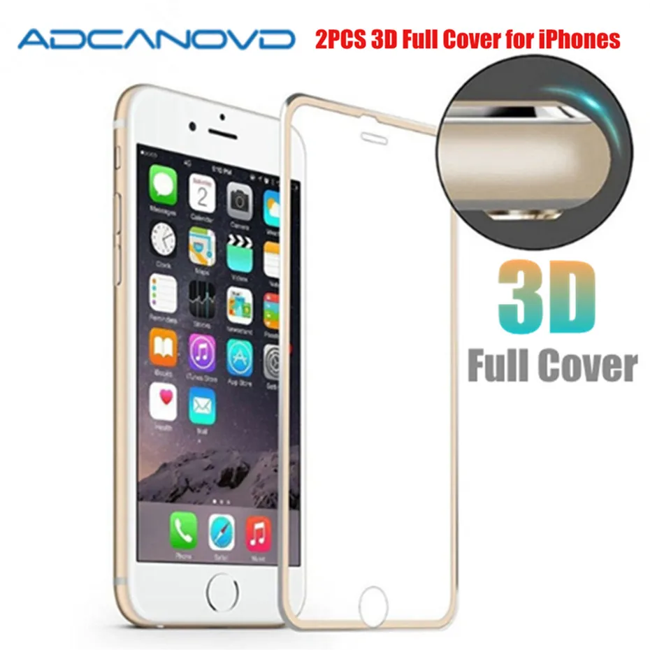 2 шт закаленное стекло для iphone 8 7 6 6s plus защита экрана 3D алюминиевый сплав iPhone x 5 5S se