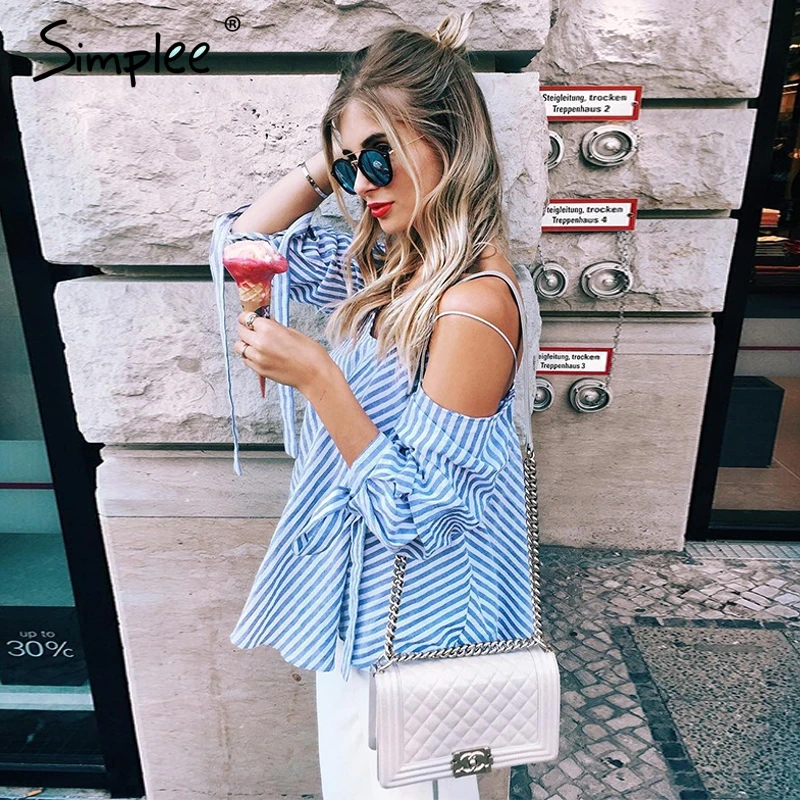 Simplee сексуальная белая блузка с открытыми плечами рубашка клетчатая Пляжная