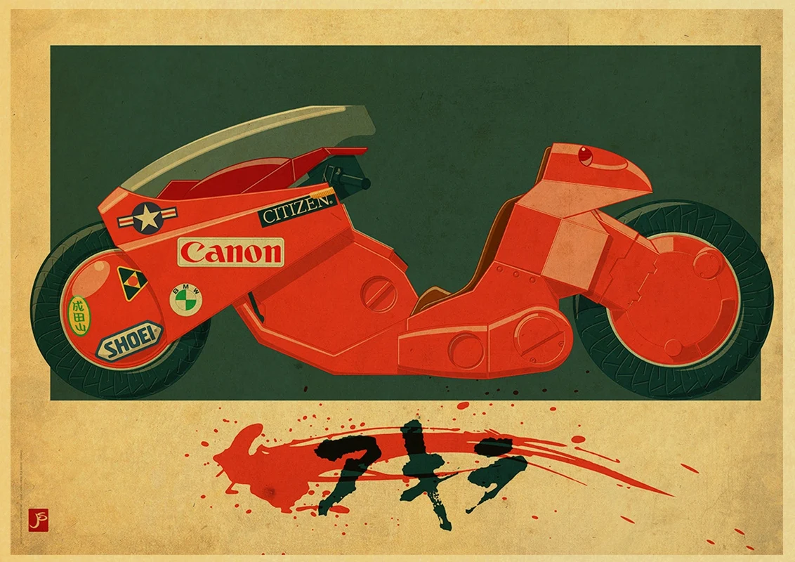 Винтажный постер Akira Anima домашний Настенный декор из крафт-бумаги настенная