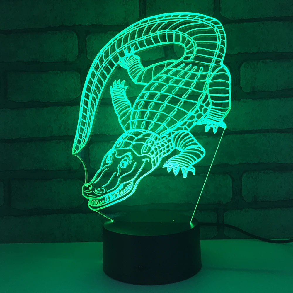 

Crocodile LED RGB Night Light 7 Color Change Desk Light Action Figures 1877 Boys Girls Christmas Toys
