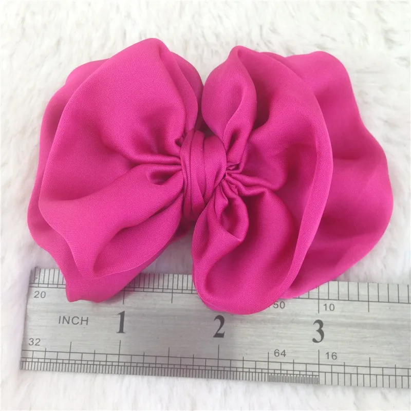 Xima Новое поступление 3.5 дюймовый твердого атласной двойной hairbow без зажима атласными бантами для детей украшения для волос 24 шт./лот