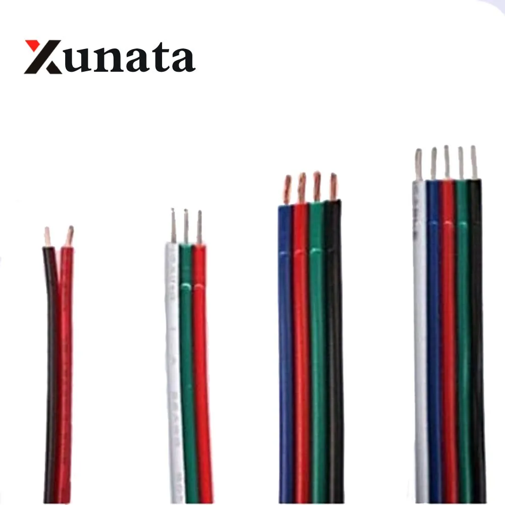 2PIN 3PIN 4PIN 5PIN RGB RGBW Удлинительный кабель 1 м/10 м/20 м/100 м кабель питания 22AWG Бесплатная доставка