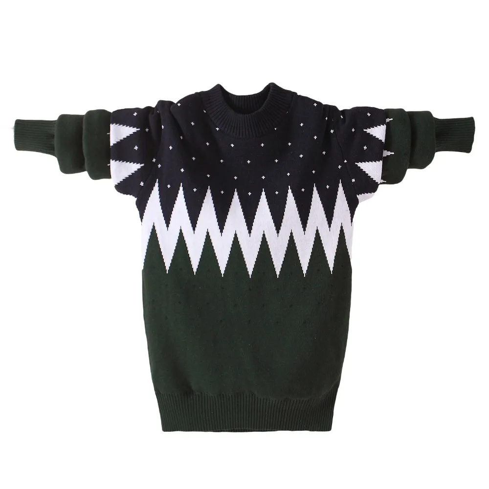 Зимняя хлопковая одежда для мальчиков пуловер с круглым вырезом зимний теплый