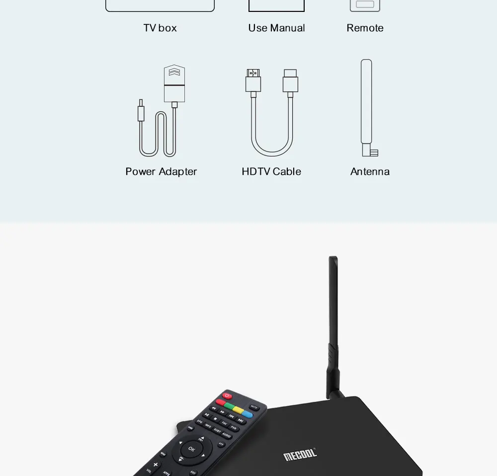 Mecool K6 DVB-T2 Android ТВ приставка Hisilicon Hi3798M 2 Гб 16 Гб DVB-S2 ТВ приставка 64 бит 4K 2,4/5 ГГц двойной Wifi BT4.1 USB3.0 4K Sep верхняя коробка