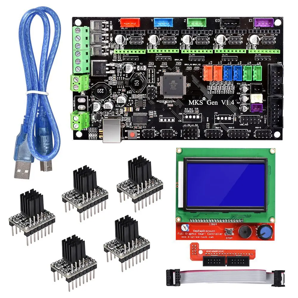 Плата для 3D принтера MKS Gen V1.4 материнская плата Reprap Ramps 1 4 5 6 управления A4988/DRV8825/TMC2130