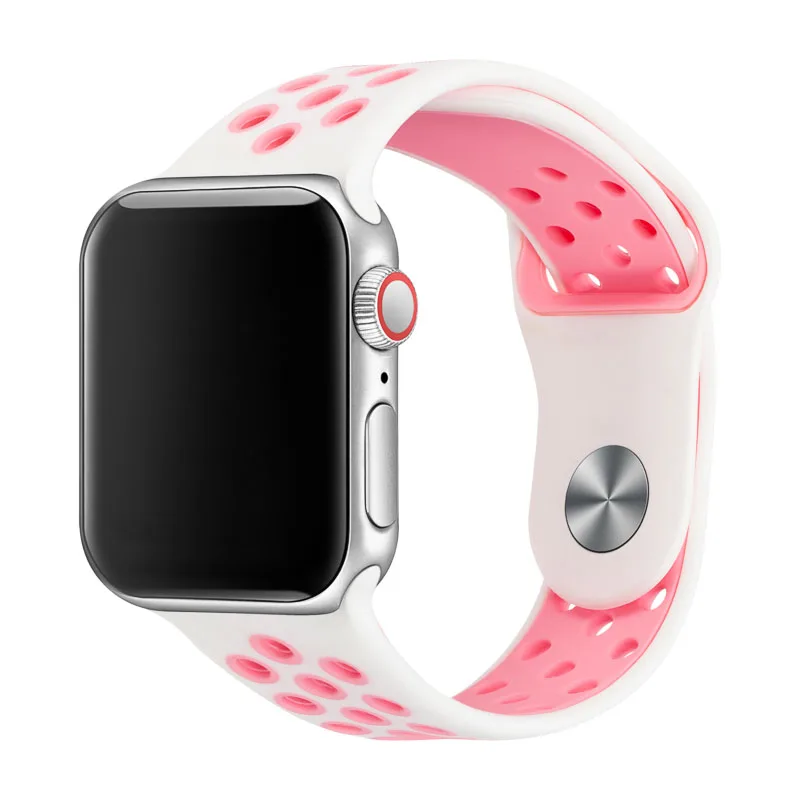 Силиконовые замена спортивный ремешок для наручных часов Apple Watch 38 мм 40 мм 42 44 мм браслет ремешок для наручных часов iWatch серии 5/4/3/2/1 81010
