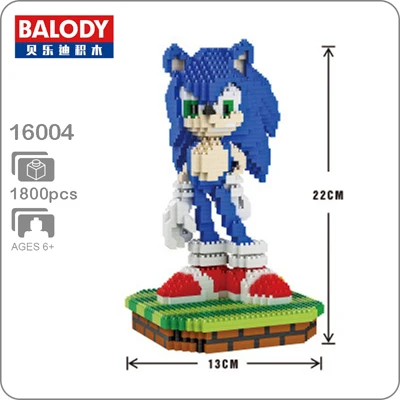 Super Sonic Balody Naruto Ninja Alrale Doraemon Super Mario Sonic Wario Yoshi Luigi Animal Mini Building DIY Алмазные маленькие блоки игрушка без коробки - Цвет: Super Sonic
