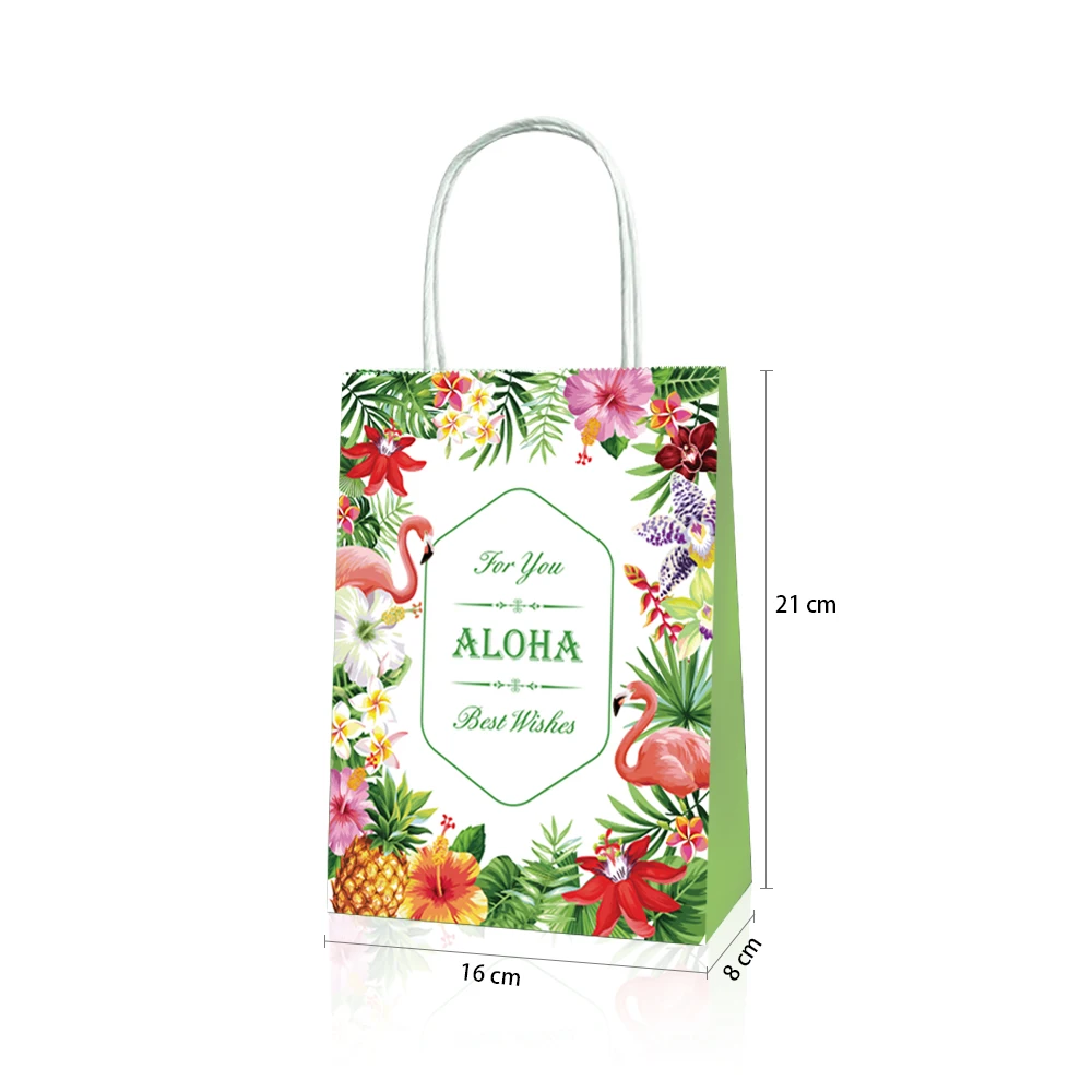 

Summer Aloha Hawaii Party Decoration Pink Flamingo Flower Gift Bags Happy Birthday Party Paper Candy Bags Party Favors Supplies