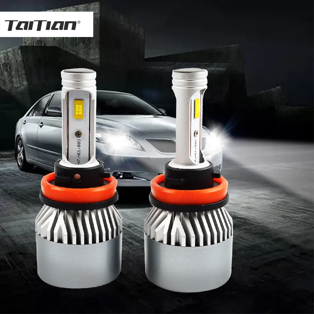 2 шт. 15200LM Led H4 автомобильные головные фары лампы SMD 144 W H1 супер светодиод Turbo H7 H8 H9 H11
