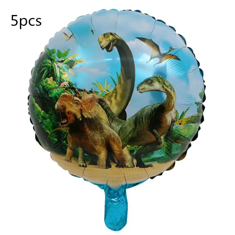Balloons 5pcs 16 шт./компл. с рисунком динозавра из мультфильма для капкейка-Happy День рождения украшения Дети сувениры динозавр вечерние торт флаг детского дня рождения - Цвет: Balloons 5pcs
