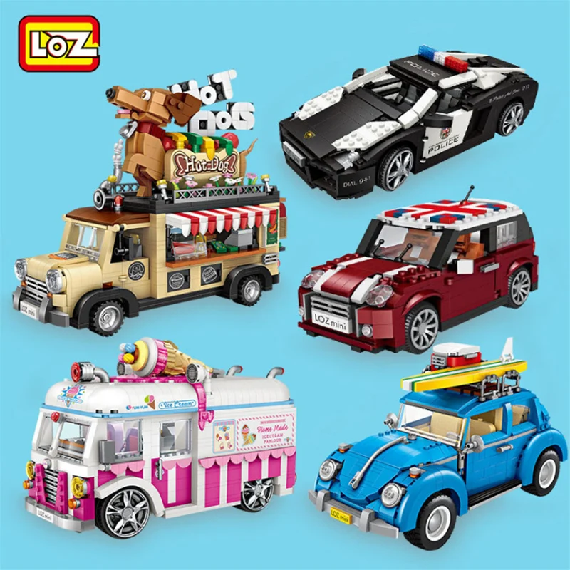 LOZ BRICKS мини блоки городской автомобиль модель гоночный автомобиль 2 в 1 фигурка игрушки для ребенка с коллекцией и образовательной ценностью
