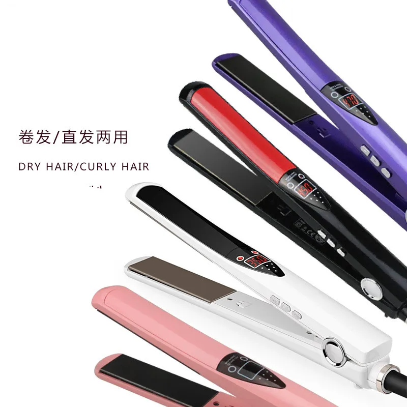 

Titanium Plates Pro Hair Straightener Adjustable Temperature Fit All Hair Types Makes Hair Shiny Silky Heats Fast Dual Volatge
