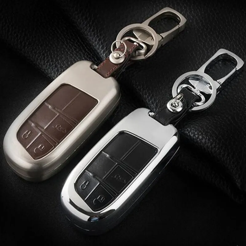 Металлический и кожаный Стильный автомобильный брелок держатель для