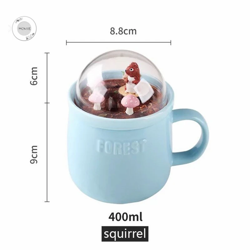 Термостойкая кружка креативного цвета с мультяшным рисунком и крышкой в виде