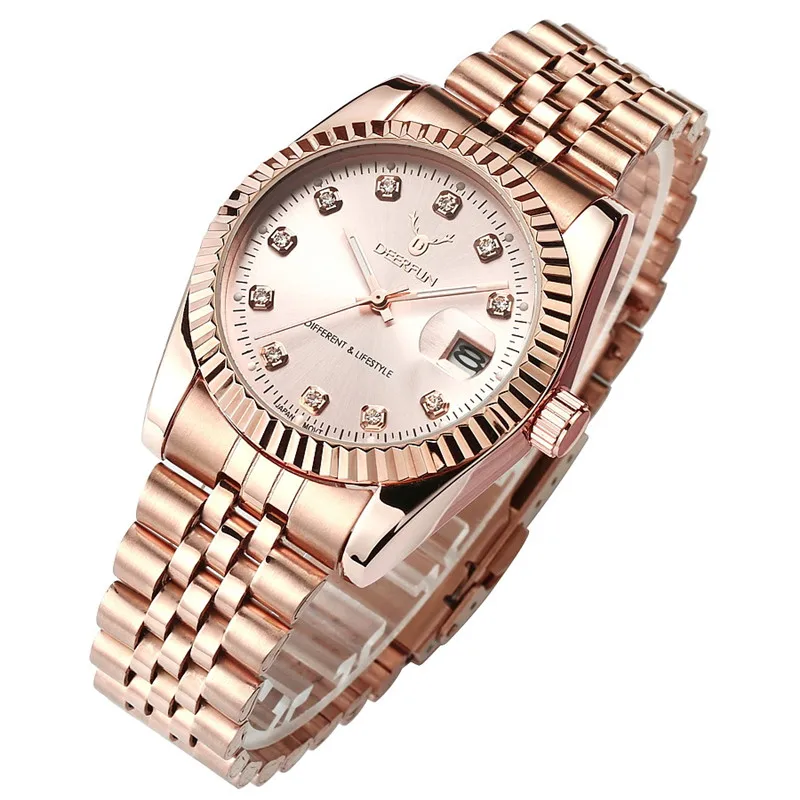 Kobiet zegarka модные rolexable женские часы черные повседневные Кварцевые водонепроницаемые наручные часы с бриллиантами розовое золото Reloj Mujer Часы - Цвет: 10