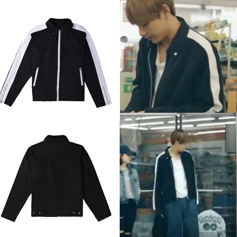 Новое джинсовое пальто Kpop Bantan для мальчиков V MV хлопковое осенне зимнее Модный