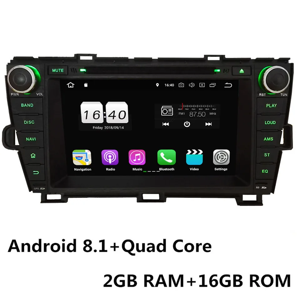 " Восьмиядерный 4G Android 9,0 4 Гб ОЗУ 64 Гб ПЗУ RDS автомобильный DVD мультимедийный плеер Радио Стерео gps ГЛОНАСС для Toyota Prius 2009 - Цвет: Android 8.1 x 4Core