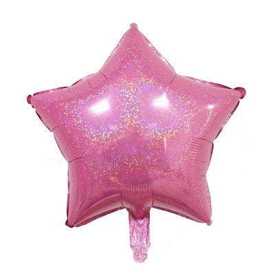 Pink laser star 1 шт./лот, 32 дюйма, фольгированные шары с большой луной, для свадьбы, дня рождения, вечеринки, 18 дюймов, гелиевые шары со звездами, украшение для детского душа, Балон, розовый, серебряный - Цвет: Pink laser star