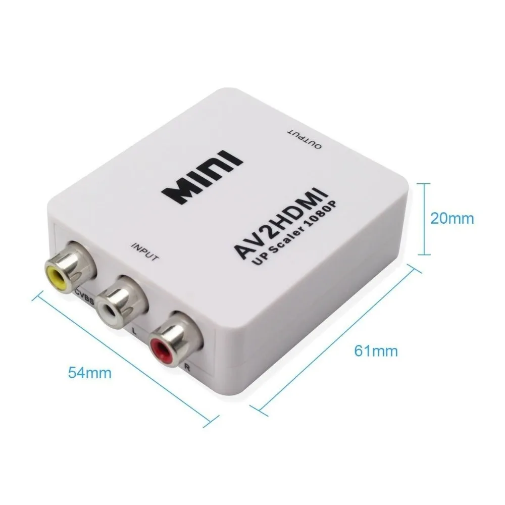 Мини AV в HDMI видео 1080p конвертер коробка AV2HDMI RCA CVBS адаптер для HDTV TV PS3 PS4 PC DVD Xbox