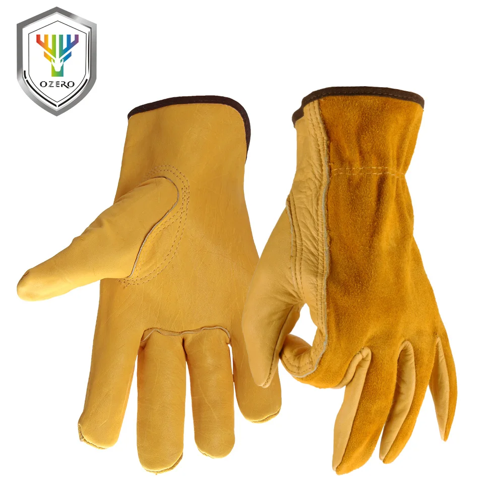 Рабочие перчатки OZERO из воловьей кожи для мужчин защитная одежда защитные