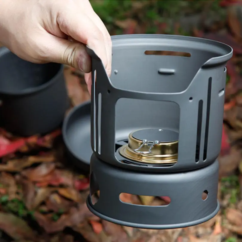Alocs Открытый Кемпинг Портативный Пособия по кулинарии набор посуды (7 шт.) 1 2
