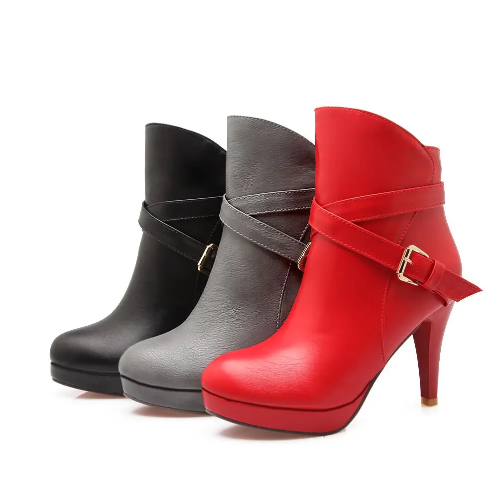 Фирменная Новинка продаж модные цвета красный Серый женские ботильоны на
