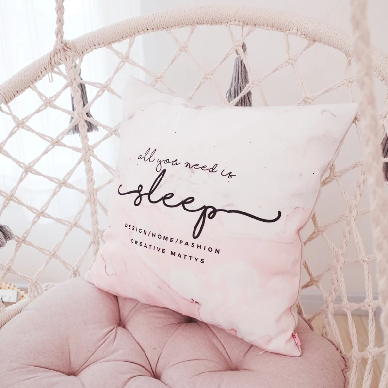Mattys Nordic marble comfortable cotton and linen cushion creative gift pillow | Дом и сад