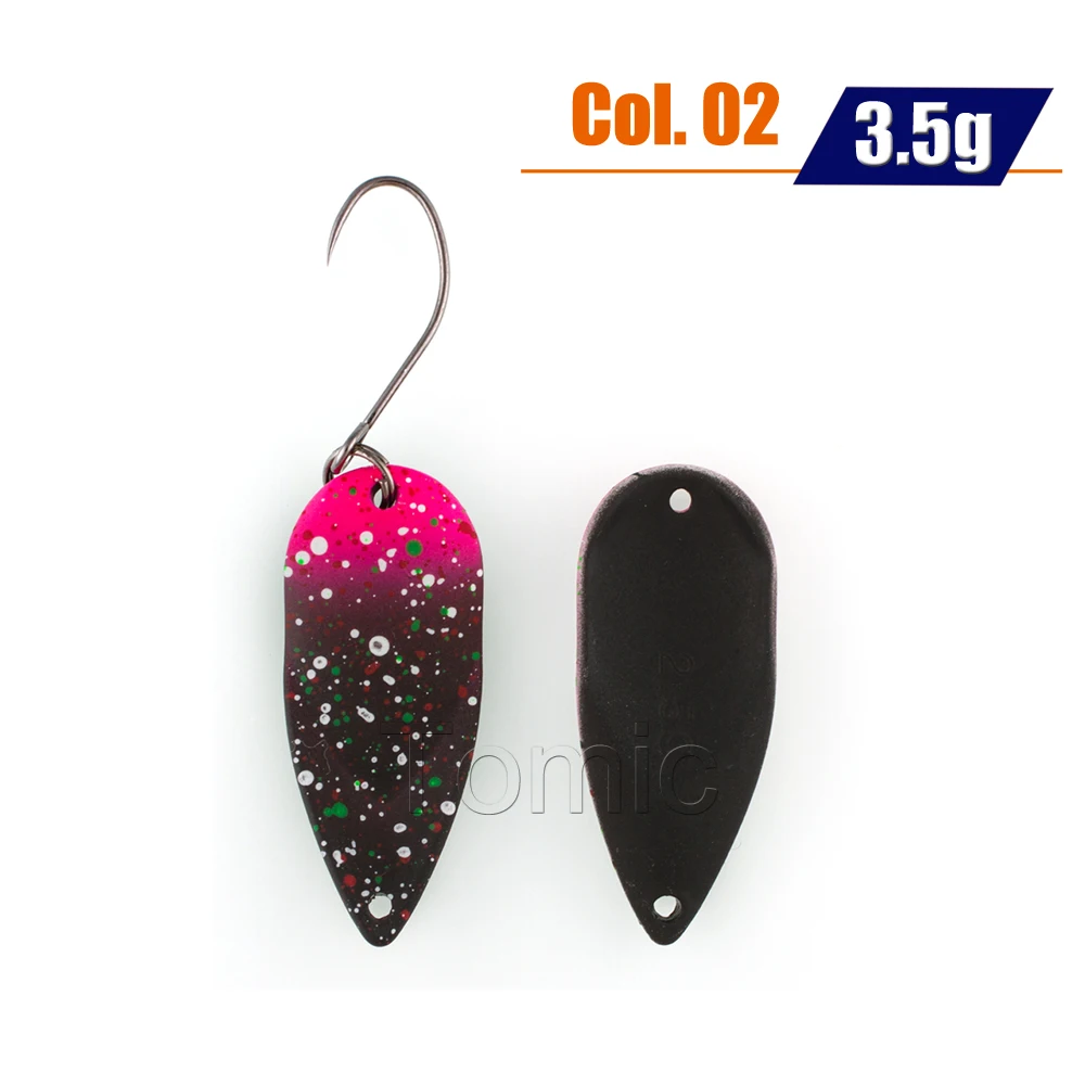 3.5g Black pink Томик 2,5 г 3,5 г микро рыболовные ложки форель ложка приманки жесткая приманка широкий воблер мигалка - Цвет: 3.5g Black pink