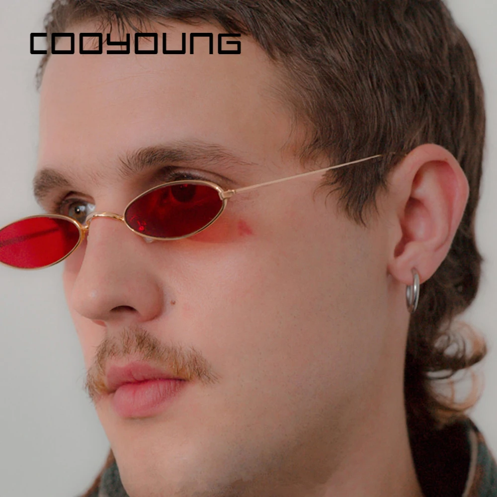 COOYOUNG 2018 модные маленькие овальные металлические солнцезащитные очки в стиле
