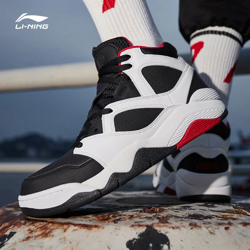 Li-Ning/Мужская обувь в стиле ретро 90, баскетбольная культура, износостойкая, противоскользящая, средняя, с подкладкой, спортивная обувь, кроссовки AGBN049 XYL208