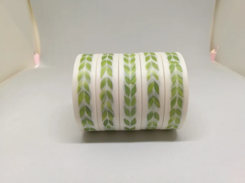 2 шт. декоративная клейкая лента с зелеными лепестками 1 см|washi tape adhesive|adhesive diylabel