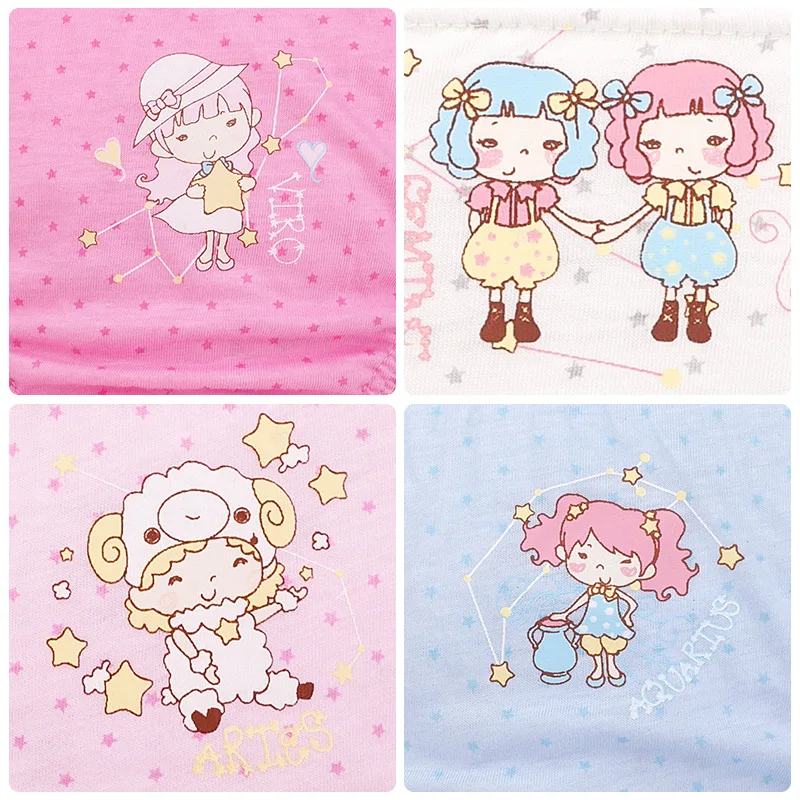 1 pcs 2 to 12 years kids cotton panties Girl Panties female cartoon printed children baby comics pants Bowknot briefs underwear|Трусики| |