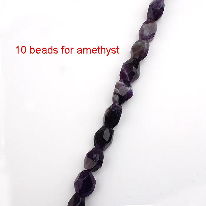 Amethyst 10 шт. натуральный Амазон Роза Prehnit тигровые глаза граненые овальные 17-20mmx12-15mm пробитые свободные AA кварцевые хрустальные ювелирные бусины - Цвет: Amethyst