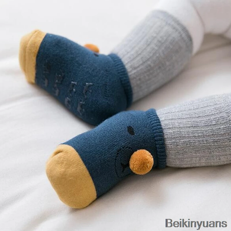 2018 осень-зима толстые теплые детские носки-тапочки для малышей домашние ходунки