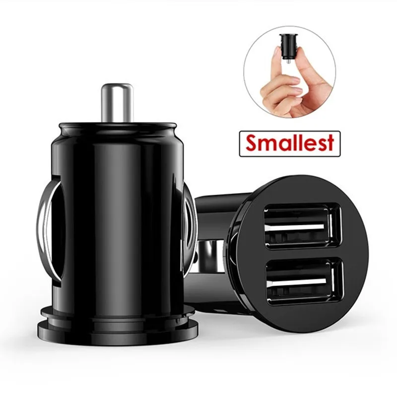 Универсальное автомобильное зарядное устройство с двумя USB портами для iPhone 7 6 Huawei