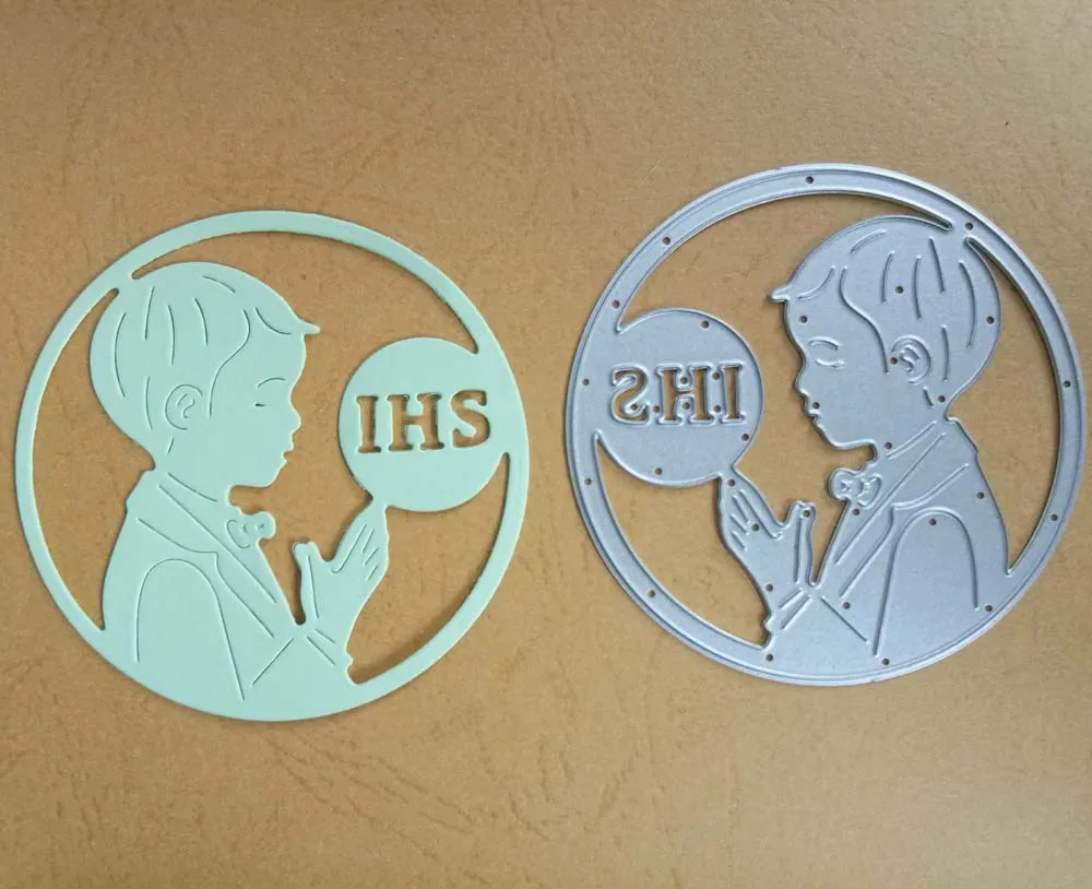 Молитва мальчик Луна IHS рамка металла резки штампы новые для 2019 DIY Скрапбукинг