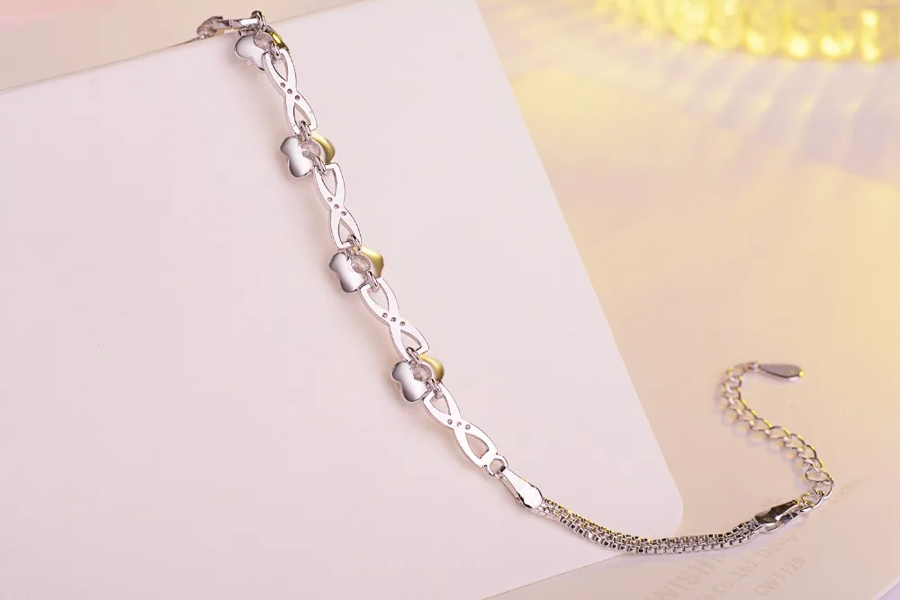 Изысканные женские браслеты в форме цветка с кристаллами и фианитами ювелирные