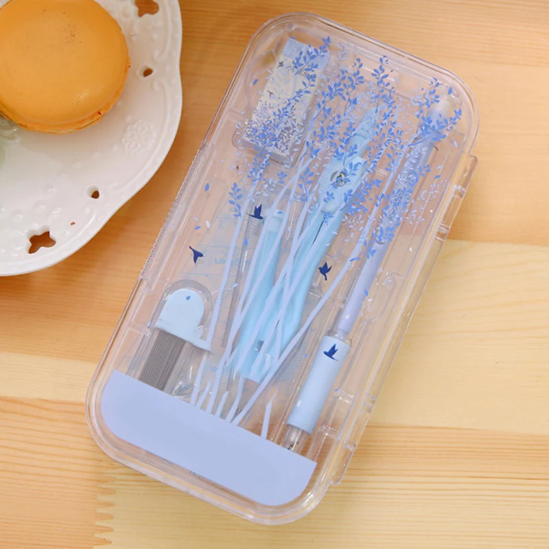 Cute Compasses Drawing Tools Set With Ruler Eraser Mechanical Pencil And Refill Korean Stationery Office School Supplies | Канцтовары