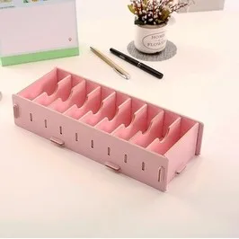 pink DIY креативный бамбуковый деревянный бизнес-держатель для карт, Канцелярский держатель для заметок, коробка для хранения - Цвет: pink