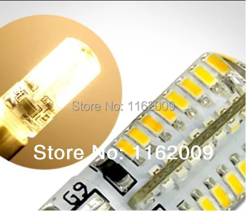 

5pcs Silicone G9 220V 6W 3014 SMD 64 LED Crystal Lamp Corn Bulb Droplight Chandelier COB Spotlight Cool/Warm White 360 degree