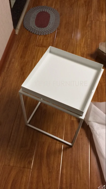 Столик поднос стальной в современном стиле кофейный столик лофт с чайной