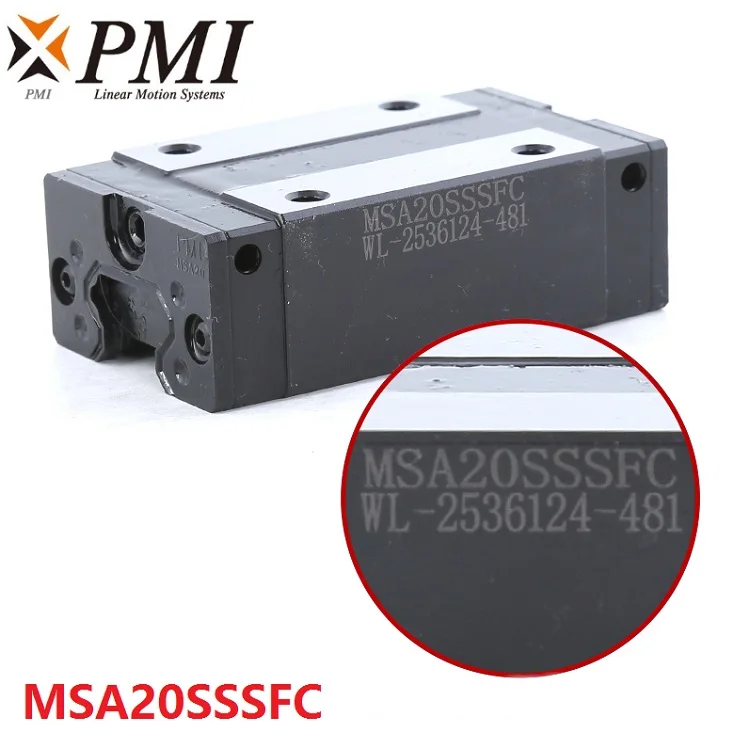 

8pcs Original Taiwan PMI MSA20S MSA20SSSFC N linear guideway slide block Carriage for CO2 laser machine CNC router MSA20S-N