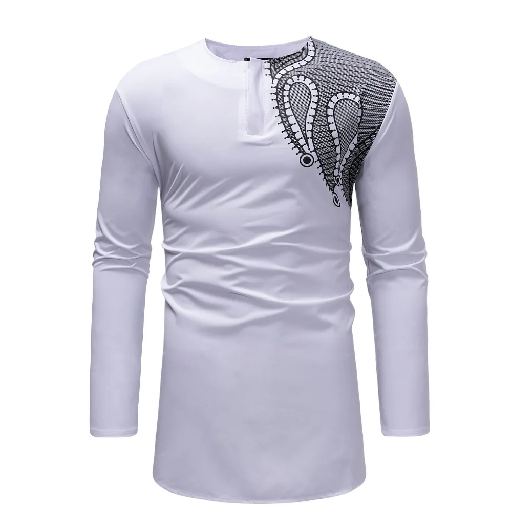 Мужская хипстерская африканская длинная футболка Дашики 2021 Новая одежда с