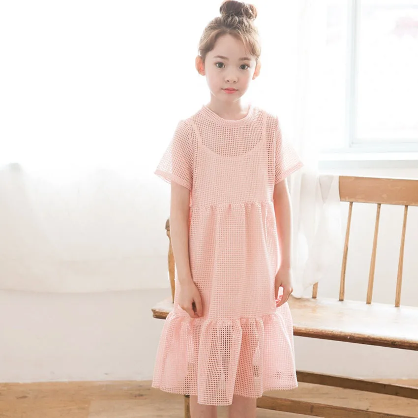 Ажурные хлопковые платья для девочек-подростков весна-лето 2020 новые белые до