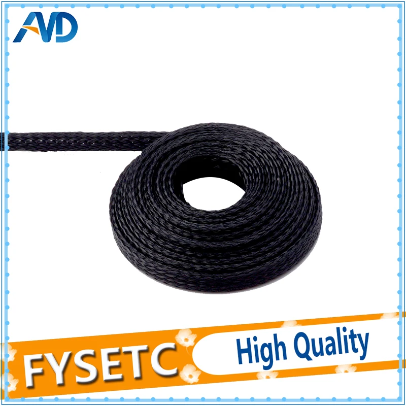100Meter/pack Expandable Braided PET Premium Cable 6mm/8mm/10mm Dia Sleeve Black Certification ROHS 3D Printer Accessories | Компьютеры и