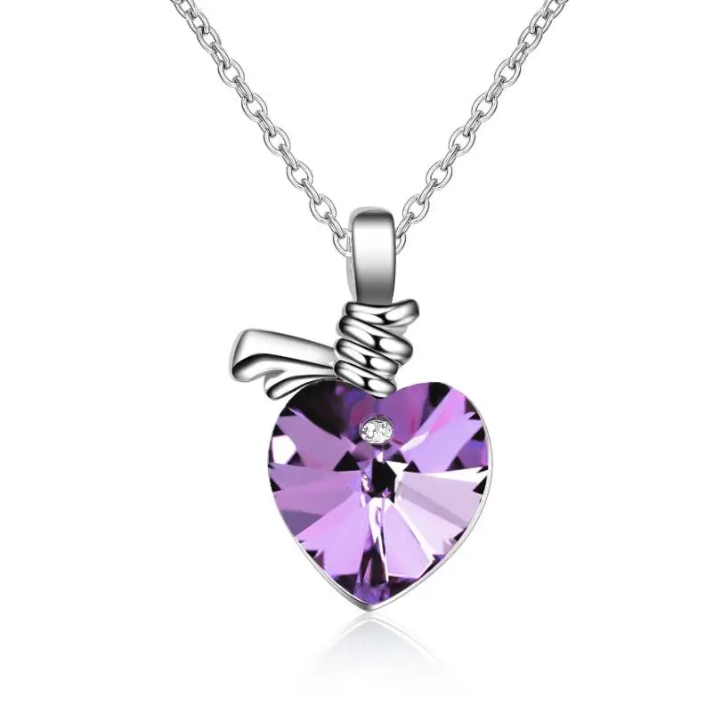 Женское Ожерелье с кулоном модное романтичное кристаллами в виде сердца|rhinestone