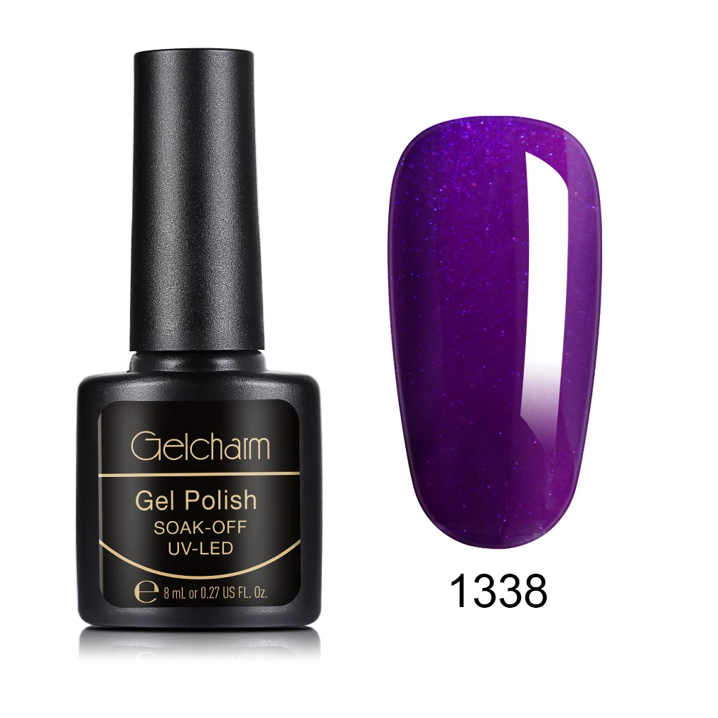 1338 8ml Pure Color Nail Polish Soak Off Semi Perment UV LED Glue Nail Polish Lucky Lacquer Top Base Primer Hybrid Stamping Paint - Цвет: 1338