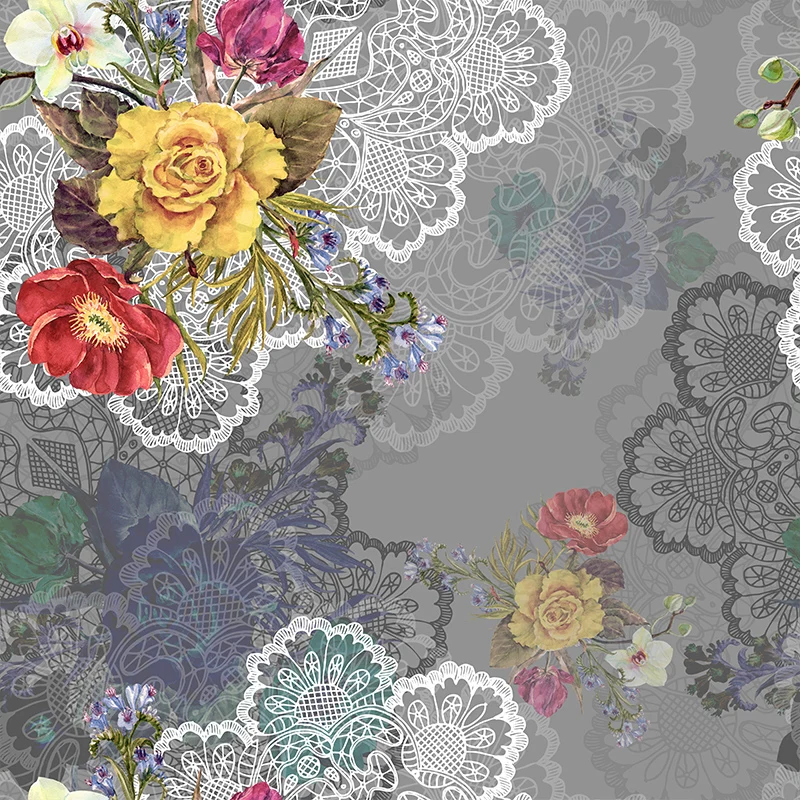 Полиэфирная ткань для платья 3D мультфильм Жираф с цветочным принтом тонкая